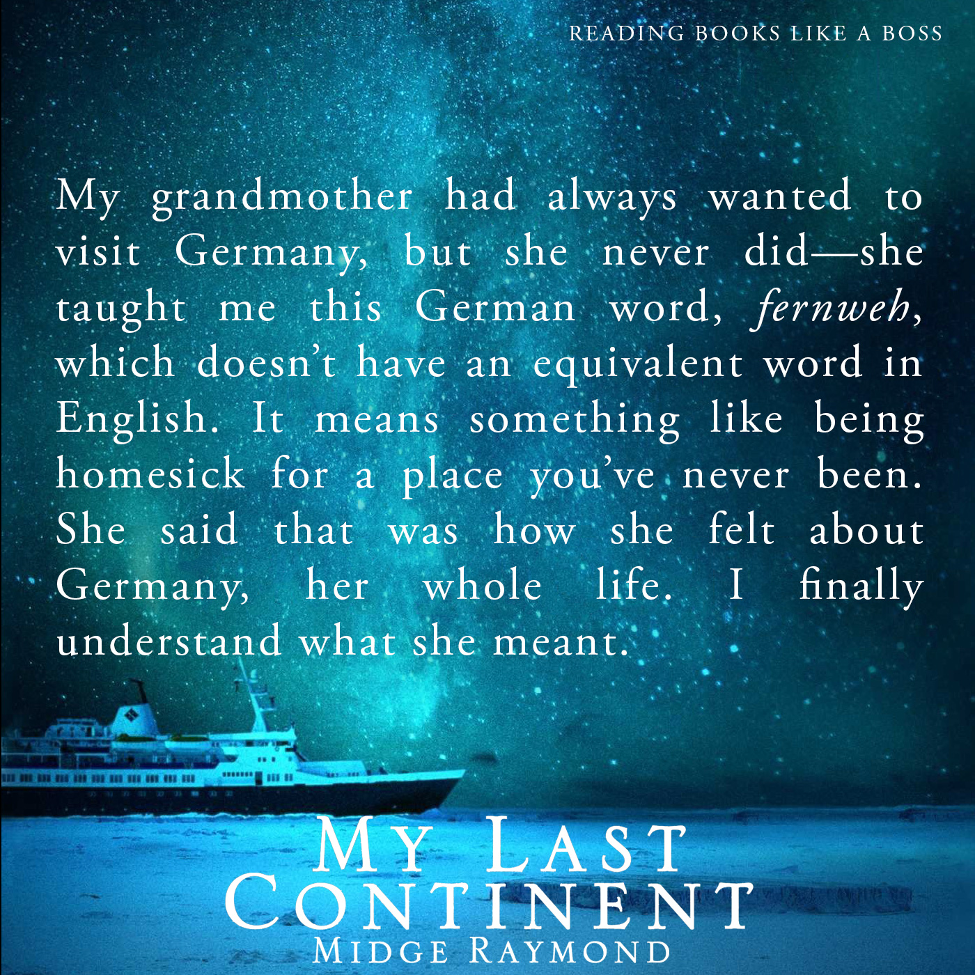 Quote - My Last Continent by Midge Raymond